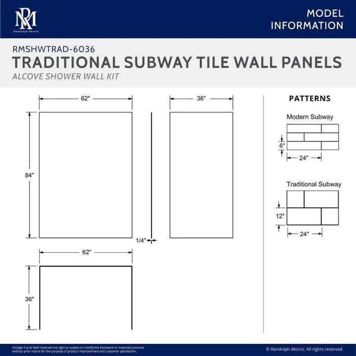 Randolph Morris - STEAM SHOWER 36 INCH D X 60 INCH W X 87 INCH H WITH TRADITIONAL SUBWAY TILE FRAMED ENCLOSURE AND SHOWER BASE