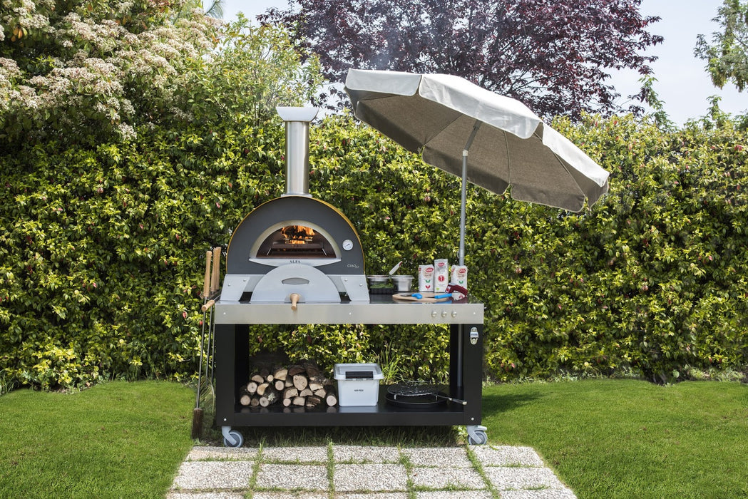 Alfa Pizza - Forno Ciao Wood Fire Pizza Oven Cooking Area 70cm x 40cm - Grey Top - FXCM-LGRI-T