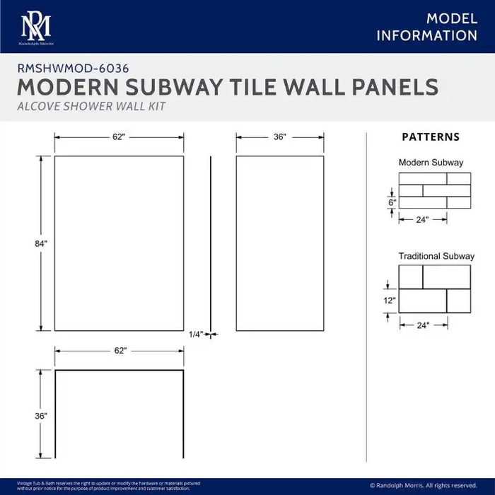 Randolph Morris - STEAM SHOWER 36 INCH D X 60 INCH W X 87 INCH H WITH MODERN SUBWAY TILE FRAMED ENCLOSURE AND SHOWER BASE