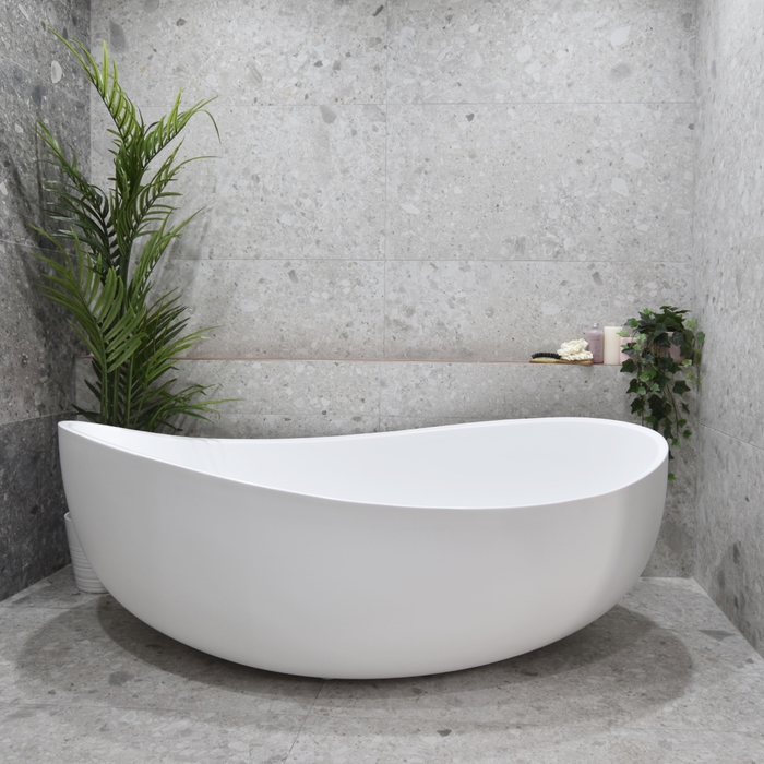 ENFLAIR - WAVE OVAL MATTE WHITE 1800MM FREESTANDING BATH TUB