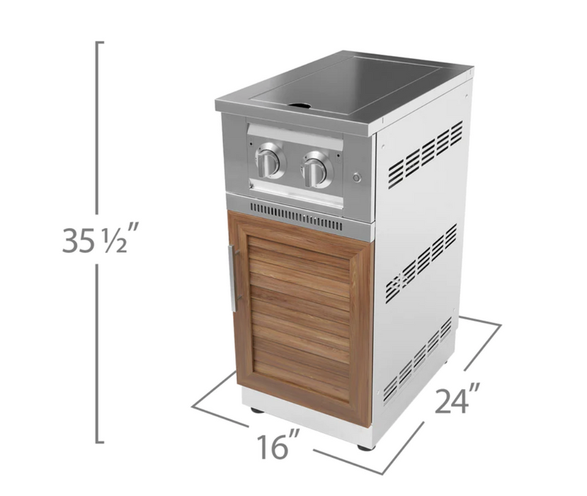 New Age - Outdoor Kitchen 10-piece Grove Stainless Steel with Drop-In Stainless Steel Platinum Grill