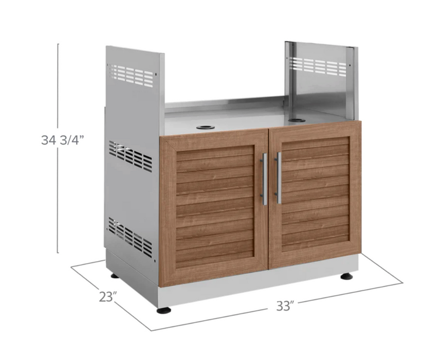 New Age - Outdoor Kitchen 10-piece Grove Stainless Steel with Drop-In Stainless Steel Platinum Grill