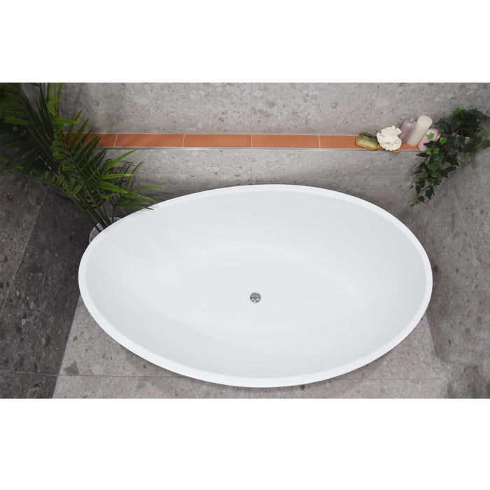 ENFLAIR - WAVE OVAL MATTE WHITE 1800MM FREESTANDING BATH TUB