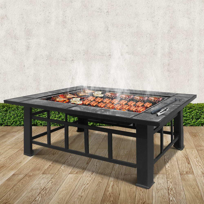 Grillz Cheswick - Fire Pit Table BBQ Grill Outdoor Garden Patio