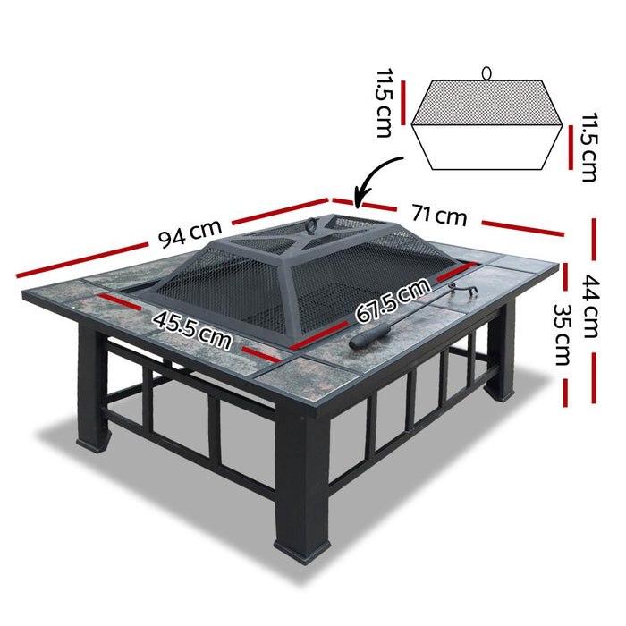 Grillz Cheswick - Fire Pit Table BBQ Grill Outdoor Garden Patio