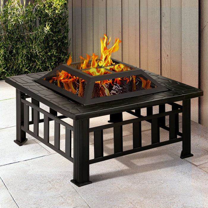 Grillz Cheswick - Fire Pit Table BBQ Grill Outdoor Garden