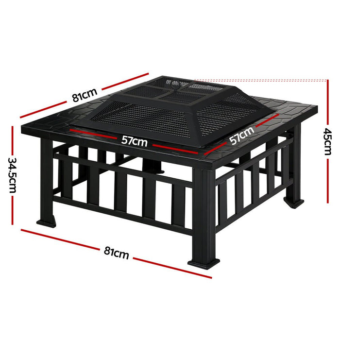 Grillz Cheswick - Fire Pit Table BBQ Grill Outdoor Garden