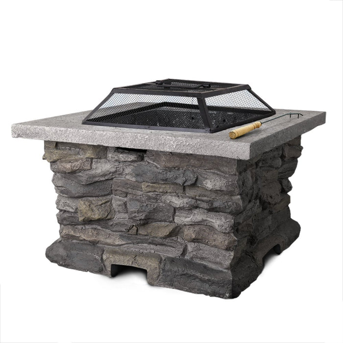 Grillz Cheswick - Stone Base Outdoor Patio Heater Fire Pit Table